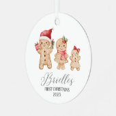 Brielle Persoonlijke Eerste Kerstmis van de Baby Metalen Ornament (Voorkant links)