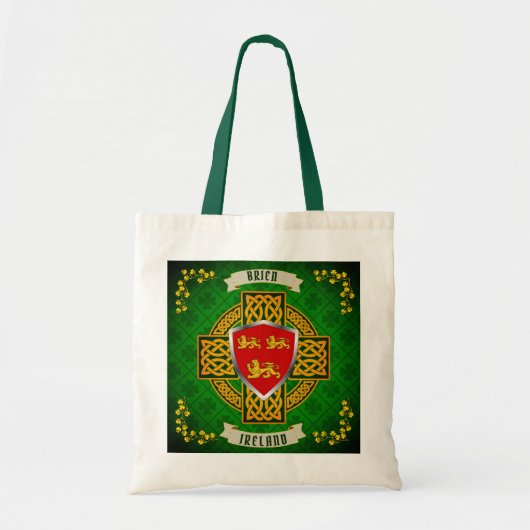 Brien Ierse Schild & Keltisch Kruis Persoonlijk  Tote Bag (Voorkant)