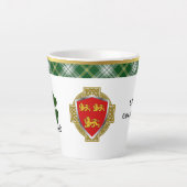 Brien Irish Shield & Tartan gepersonaliseerd Latte Mok (Voorkant)