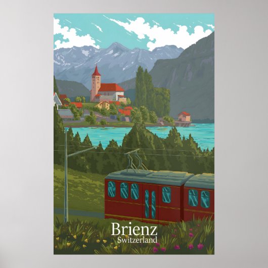 Brienz Zwitserland Reisposter Poster (Voorkant)