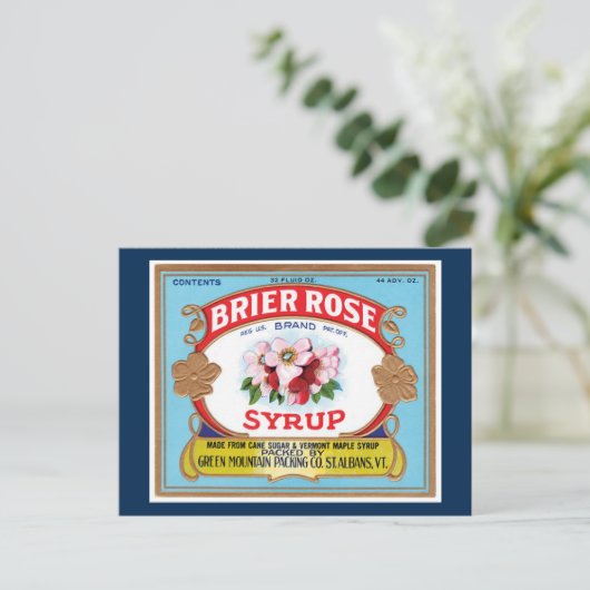 Brier Roos Maple Syrup Crate Label Briefkaart (Staand voorkant)