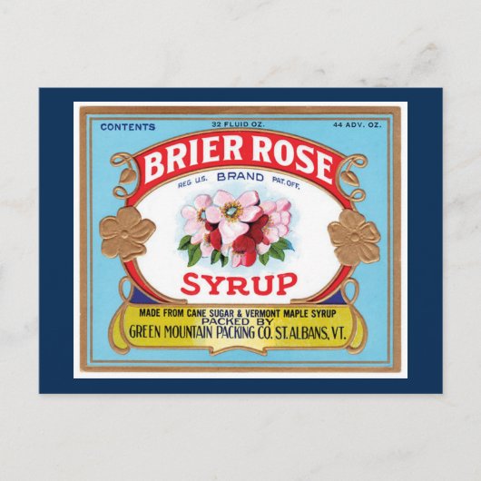 Brier Roos Maple Syrup Crate Label Briefkaart (Voorkant)
