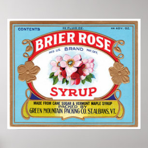 Brier Roos Maple Syrup Crate Label Poster