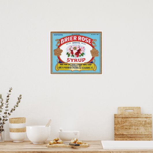  Brier Roos Maple Syrup Crate Label Poster (Keuken)