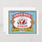 Brier Roos  Syrup Etiket Briefkaart (Voorkant / Achterkant)