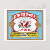 Brier Roos  Syrup Etiket Briefkaart (Voorkant)