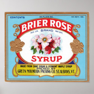 Brier Roos  Syrup Etiket Poster