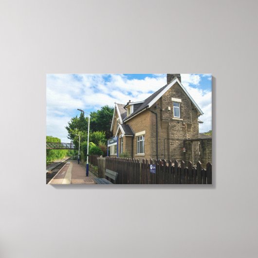 Brierfield Railway Station, Lancashire Canvas Afdruk (Voorkant)