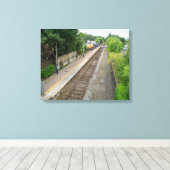 Brierfield Railway Station, Lancashire Canvas Afdruk (Insitu (Houten vloer))