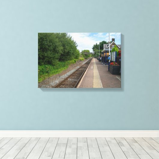 Brierfield Railway Station, Lancashire Canvas Afdruk (Insitu (Houten vloer))