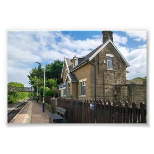 Brierfield Railway Station, Lancashire Foto Afdruk (Voorkant)