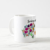 Briesmaid Personalized Flowers Koffiemok (Voorkant links)