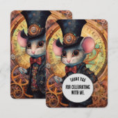 Briesnout Dank u Steampunk dier Custom Bedankkaart (Voorkant / Achterkant)