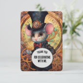 Briesnout Dank u Steampunk dier Custom Bedankkaart (Staand voorkant)