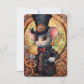 Briesnout Dank u Steampunk dier Custom Bedankkaart (Achterkant)