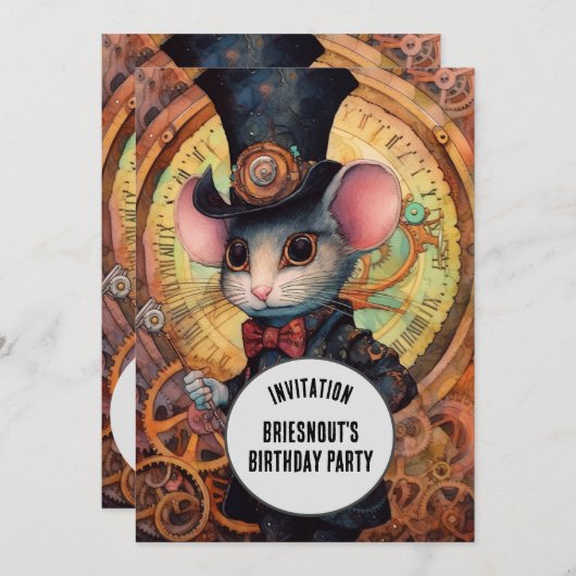 Briesnout Steampunk Dier Aangepaste naam Kaart (Voorkant / Achterkant)