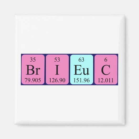 Brieuc periodieke lijstnaam magnet (Voorkant)