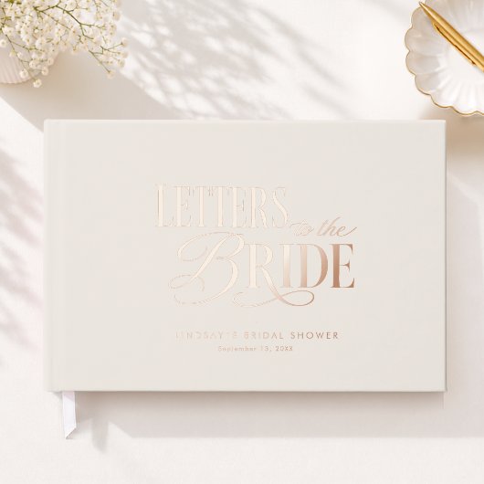 Brieven aan de Bruid! Beige Bruiloftsfeest Gastenboek