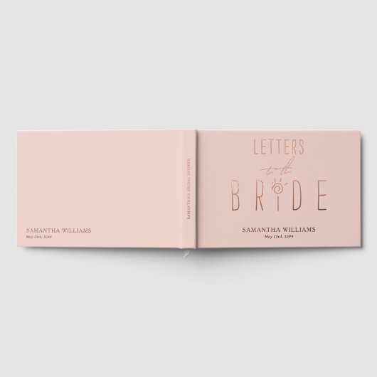 Brieven aan de bruid Chic Elegante Roze Rozen Goud Gastenboek (Volledig)