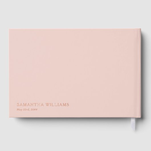 Brieven aan de bruid Chic Elegante Roze Rozen Goud Gastenboek (Achterkant)