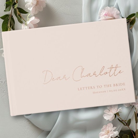 Brieven aan de bruid! Minimaal, handschriftlettert Gastenboek