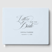 Brieven aan de Bruid, Modern, Elegant, Lichtblauw Gastenboek (Voorkant)