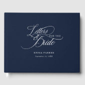 Brieven aan de Bruid, Modern, Elegant, Marineblauw Gastenboek (Voorkant)