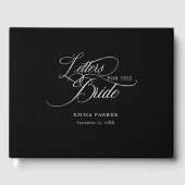 Brieven aan de bruid, modern, elegant, zwart gastenboek (Voorkant)