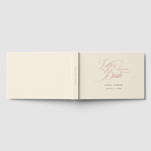 Brieven aan de bruid, Roos-Goud-Folie, Beige Gastenboek (Volledig)