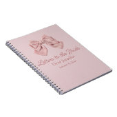 brieven aan de bruid,roze strik elegante aandenken notitieboek (Rechterzijde)