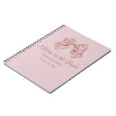 brieven aan de bruid,roze strik elegante aandenken notitieboek (Linkerzijde)