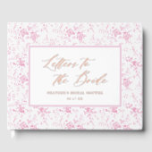 Brieven aan de Bruid Roze Toile Bruiloft Feestje Gastenboek (Voorkant)