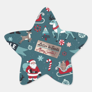 Brieven aan de Kerstman – Feestelijke Kerstster On Ster Sticker