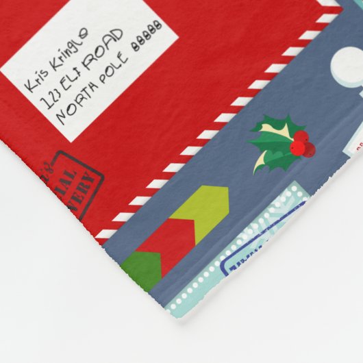 Brieven aan de kerstman fleece deken (Hoek)
