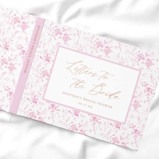 Brieven aan het Bride Pink Toile Vrijgezellenfeest Gastenboek