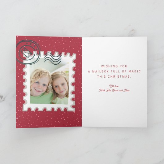 Brieven aan kerstboom gevouwen feestdagen kaart (Binnen)