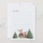 Brieven aan Kerstman Cute Funny Konijnen Baby Rood Feestdagenkaart (Voorkant)