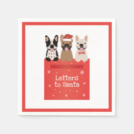 Brieven aan Kerstman Franse Bulldoggen Servet