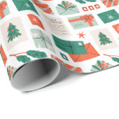 Brieven aan Kerstman Vintage Kerstmailpatroon Cadeaupapier (Rol Hoek)