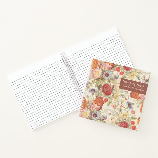 Brieven aan mijn dochter Flowers Keepslag Notitieboek (Binnen)