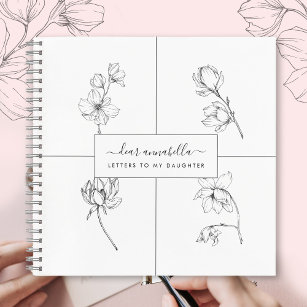 Brieven aan mijn dochter moderne eenvoudige bloeme notitieboek