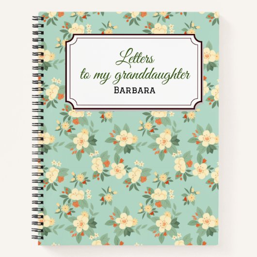 Brieven aan mijn kleindochters  bloemetjes notitieboek (Voorkant)