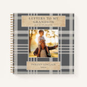 Brieven aan mijn kleinzoon Buffalo Plaid Wood Foto Notitieboek (Voorkant)