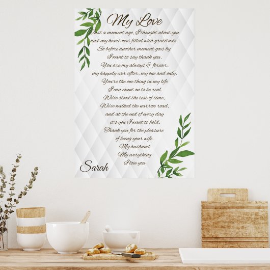 Brieven aan mijn man-liefde elegante luxe poster (Keuken)