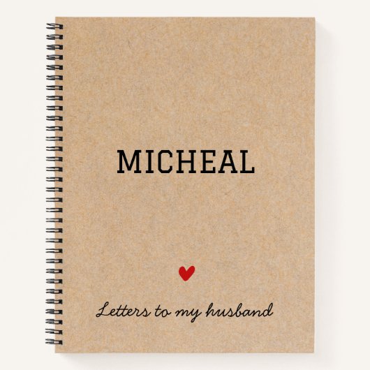 Brieven aan mijn man Persoonlijk Memory Journal Notitieboek (Voorkant)