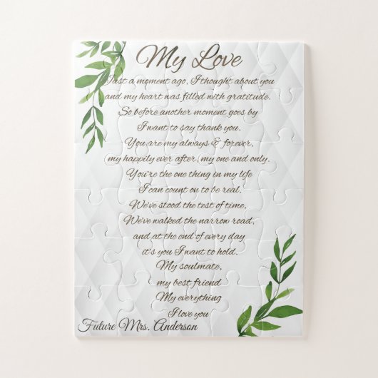 Brieven aan mijn toekomstige echtgenoot legpuzzel (Verticaal)