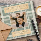 Brieven aan mijn zoon Buffalo Plaid Faux Wood Foto Notitieboek