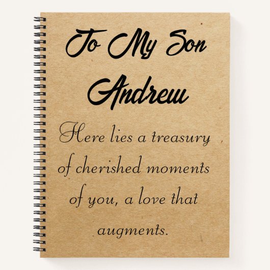 Brieven aan mijn zoon gepersonaliseerd notitieboek (Voorkant)