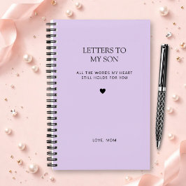 Brieven aan mijn zoon Rouwjournaal in lila paars Notitieboek