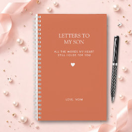 Brieven aan mijn zoon Rouwjournaal in Terracotta Notitieboek